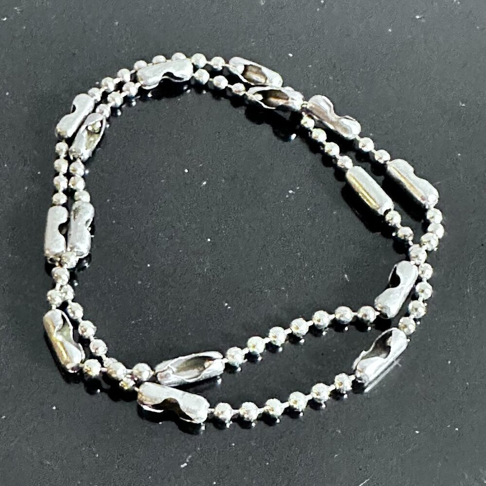 Silver Ball and Chain Bracelets Dainty Punk Rocker Goth  NWT Handmade OOAK  Gift